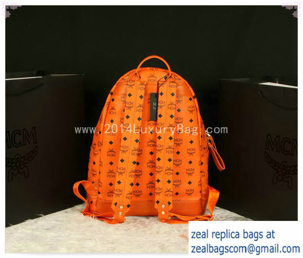 High Quality Replica MCM Stark Backpack Jumbo in Calf Leather 8006 Orange